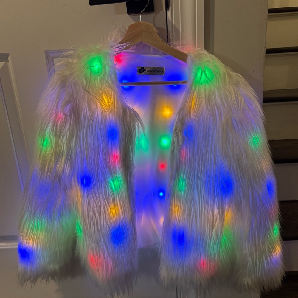 Colorful LED Faux Fur Jacket